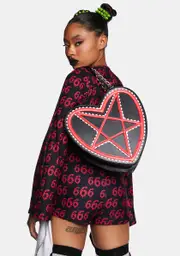 [Too Fast] Red Pentagram Heart Bag