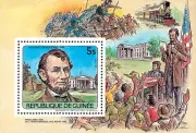 Famous characters : Lincoln/Dunant/Daimler/B - - Imperforated - Luxury block