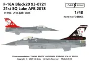 FAB FD48053 1/48 F-16A Block20 93-0721 21st SQ Luke AFB 2018