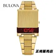 BULOVA Archive Series Computron 97C110 LED Digital Watch Gold Mens Watch Japan!!