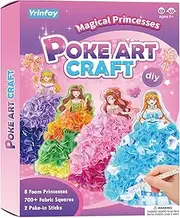 Poke Art and Crafts kit for Kids, DIY 8 Magical Princesses & 6 Accessories, Pretty Princess Game Toys for Girl 6-8 8-12, Gifts for Boys & Girls Ages 6 7 8 9 10 11 12 Years Old