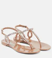 [Aquazzura] Aquazzura Almost Bare embellished PVC sandals AU 10.5 pink