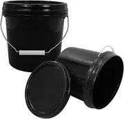 ERINGOGO 2Pcs Portable Plastic Water Bucket with Lid Multipurpose Storage Container for Home Garden and Camping Use Durable Capacity for Liquid Pet Food and More
