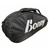 在飛比找PChome24h購物優惠-【Bonny波力】波力飛耀系列羽球包-黑白色（六支裝）