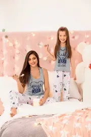 Girls PJs Sizes 2-8 Singlet with Long Pants Pyjamas Grey Click