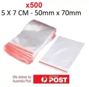 500x Small Zip Lock Plastic Bags Resealable Zipper New 5cmX7cm WHOLESALE BULK