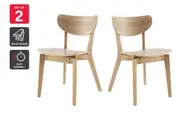 Matt Blatt Set of 2 Larsen Wooden Dining Chairs (Natural)