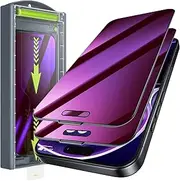 WSKEN for iPhone 16 Pro Privacy Screen Protector - [Anti Blue Light][Auto Dust-Elimination] 24°Anti Spy Purple Gradient Eye Protection Full Coverage 9H Tempered Glass,Bubble Free,Anti Fingerprint