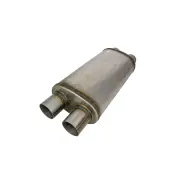 Redback Twin 2.5" Megaflow Muffler - with internal X Pipe 409 Stainless Steel