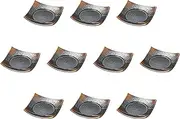 Set of 10, Yakitake Shokado Square Dishes [4.4 x 0.8 inches (11.3 x 2 cm) | Shokado Setomonohonpo