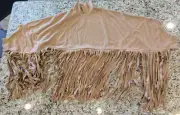 Womens Oversized Pullover Fringe Sweatshirt Top Mock Neck Tassel Shawl size XXL