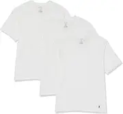 [POLO] RALPH LAUREN Men's Classic Fit Cotton V-Neck Tee Big & Tall, White/Cruise Navy, 1X, White/Cruise Navy - 3 Pack, X-Large