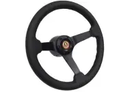 1984-2004 Ford Mustang GT350 6-Bolt Black Leather Steering Wheel Kit, SN95 Fox-4 (for: Ford)