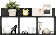 Danya B. Modern 3 Cube Floating Wall Shelf with Display Ledge - (Black)