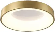 Round Copper Art Ceiling Light, LED Flat Modern Three-Color Dimming Ceiling Lamp, Acrylic Lamp Shade, Decoration Lighting Fixtures for Kitchen Bedroom Living Room