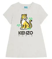 [Kenzo Kids] Kenzo Kids Printed cotton jersey T-shirt dress Y 12 grey