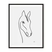 Horse 1 Framed Wall Art - Black