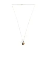 Triomphe Indie Charms Necklace in Brass with Gold and Silver Finish, Rutilated Quartz and Hawk Eye One size Yellow