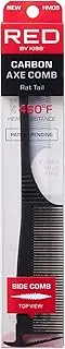 RED by Kiss Carbon Axe Comb Parting Comb Anti Frizz Heat Resistant Hair Comb (Rat Tail)
