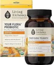Living Alchemy Your Flora Soothe - Soothes Gut Inflammation, Strengthens Digestive Function, Relieves Heartburn & Nausea, Immune Support; Organic Turmeric, Organic Ginger, Organic Fermented Soybean
