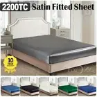 2200TC Art Silk Satin Fitted/Bottom Sheet Bed Single KS Double Queen King Bed