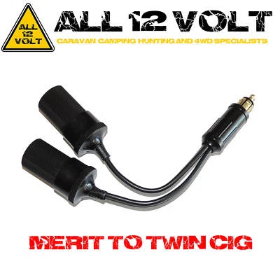 Narva 12 Volt Portable Dual Battery Systems Merit Plug To 2 x Cigarette Sockets