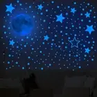 5x Stars Moon Dot Stickers, Glow in The Dark Wall Stickers Adhesion Stickers