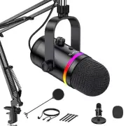 RGB Gaming Microphone-USB Microphone for Streaming Recording-PC Microphone