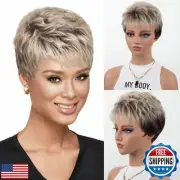 XIUFAXIRUSI XIUFAXIRUSI Ombre Blonde Pixie Cut Wig for White Black Women Shor