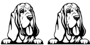 Bloodhound Peeking 2 Black Vinyl Decal laptop Car Window tablet tumbler notebook