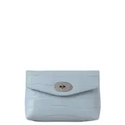 [Mulberry] Darley Cosmetic Pouch Poplin Blue Shiny Small Croc