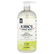 Kirk's, 3-In-1 Head To Toe Nourishing Cleanser, Juniper & Lime, 32 fl oz (946 ml)