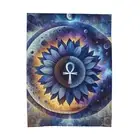 Velveteen Plush Blanket Sunflower Nebula Ankh Colorful Vibrant Symbolism Cool