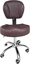 Dentist Chair Stool with Backrest - Adjustable Swivel Hydraulic Gas Lift Rolling Chair for Salon, Massage, and Office Comfort