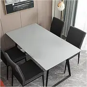 Waterproof Heavy Duty Faux Leather Tablecloth Heat Resistant Table Protector Pad Wipeable Vinyl Rectangle/Square Table Cover Indoor/Outdoor Oilcloth Table Mat 70x120 cm Light Gray