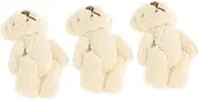 Kisangel 3pcs Mini Bear Doll Cute DIY Plush Bear Ornaments for Crafting for Clothing Accessories Home Decoration