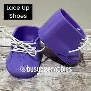 PURPLE LACE UP Saddle Replacement Shoes For 16” Cabbage Patch Kids Doll Shoe
