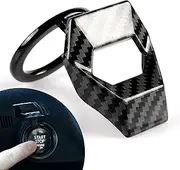 SINGARO Universal Engine Start Stop Button Cover, Car Power Control Zinc Alloy Trim, One Button Start Button Cover Interior Accessories（Carbon Fibre）