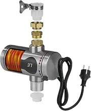 Hoberg Stainless Steel Electric Instantaneous Water Heater, Powerful Heating Coil, LED Temperature Display, Flexible Use in The Garden, Workshop, Patio, Caravan, Rustproof and Robust