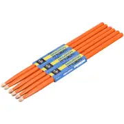 3 Pairs Wood Drumstick Anti Slip Handle Grips 5A Orange Drum Stick Wood Tip