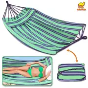 Heavy DutyPortable Double Hammock hanging Swing bed outdoor Cotton Tree w/ Carry