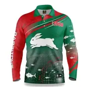 NRL South Sydney Rabbitohs Men's 'Fish Finder' Fishing Shirt - Size 4XL