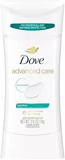 Dove Deodorant 2.6 Ounce Anti-Perspirant Sensitive Stick, 3 Pack, Unscented