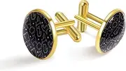 [Generic] Animal Cookie Cutter Pattern Print Classic Stainless Steel Cufflinks for Mens, Suit Shirt Cuff Links Jewelry Business Wedding Gifts, Golden