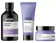 L'OREAL BLONDIFIER CHROMA SHAMPOO 300 ML AND BLONDE CONDITIONER 200 ML AND MASK