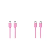 2PK Moki USB-C to USB-C SynCharge Cable 1 Meter iPhone/Android Soft Pink