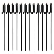 12x Black 1.46m Round Metal Garden Fire Torches Outdoor Yard Flame Lamp Light