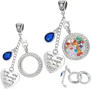 [UNICRAFTALE] Pack of 2 Wedding Bouquet Locket Pendant Flat Round Locket Pendant Tibetan Heart Pendant with Chain Antique Silver Drop Pendant Metal Pendant for Jewellery Making, Non-precious metal