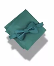 $65 Alfani Men's Green Pre-Tied Adjustable Bowtie & Pocket Square Set