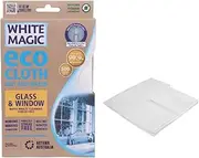 [White Magic] Eco Cloth Glass & Window Cleaning Cloth – Chemical-Free Cleaning – Premium microfibres – Machine Washable – Quick-Drying & Non-Abrasive for Windows, Mirrors & Glass Surfaces